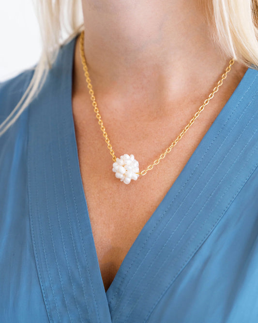 Gold Chain with Freshwater Pearl Cluster 3326W
