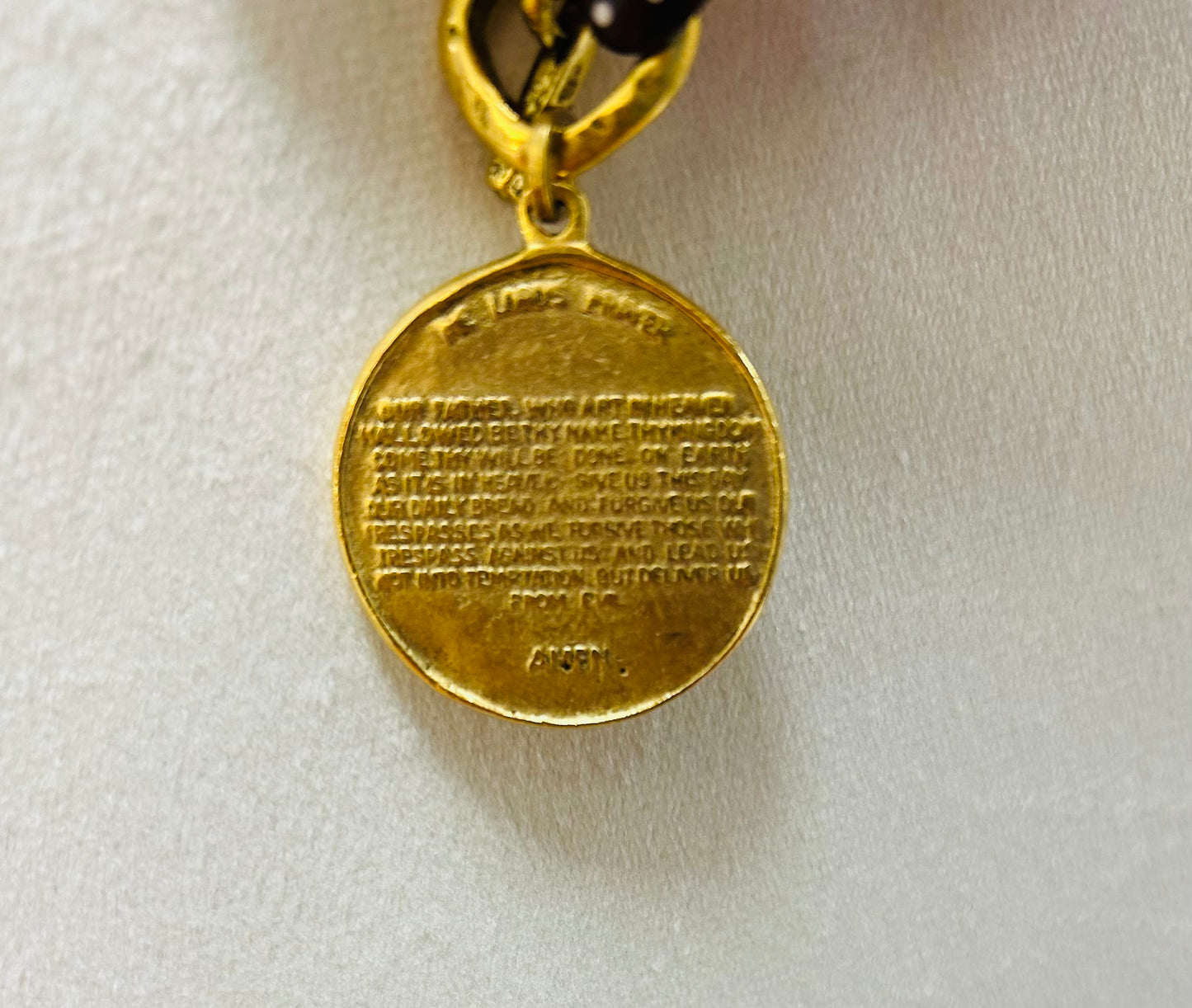 Gold Chain Link Lord's Prayer Necklace