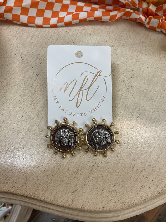 Gold and Silver Smokey Hammered Earrings