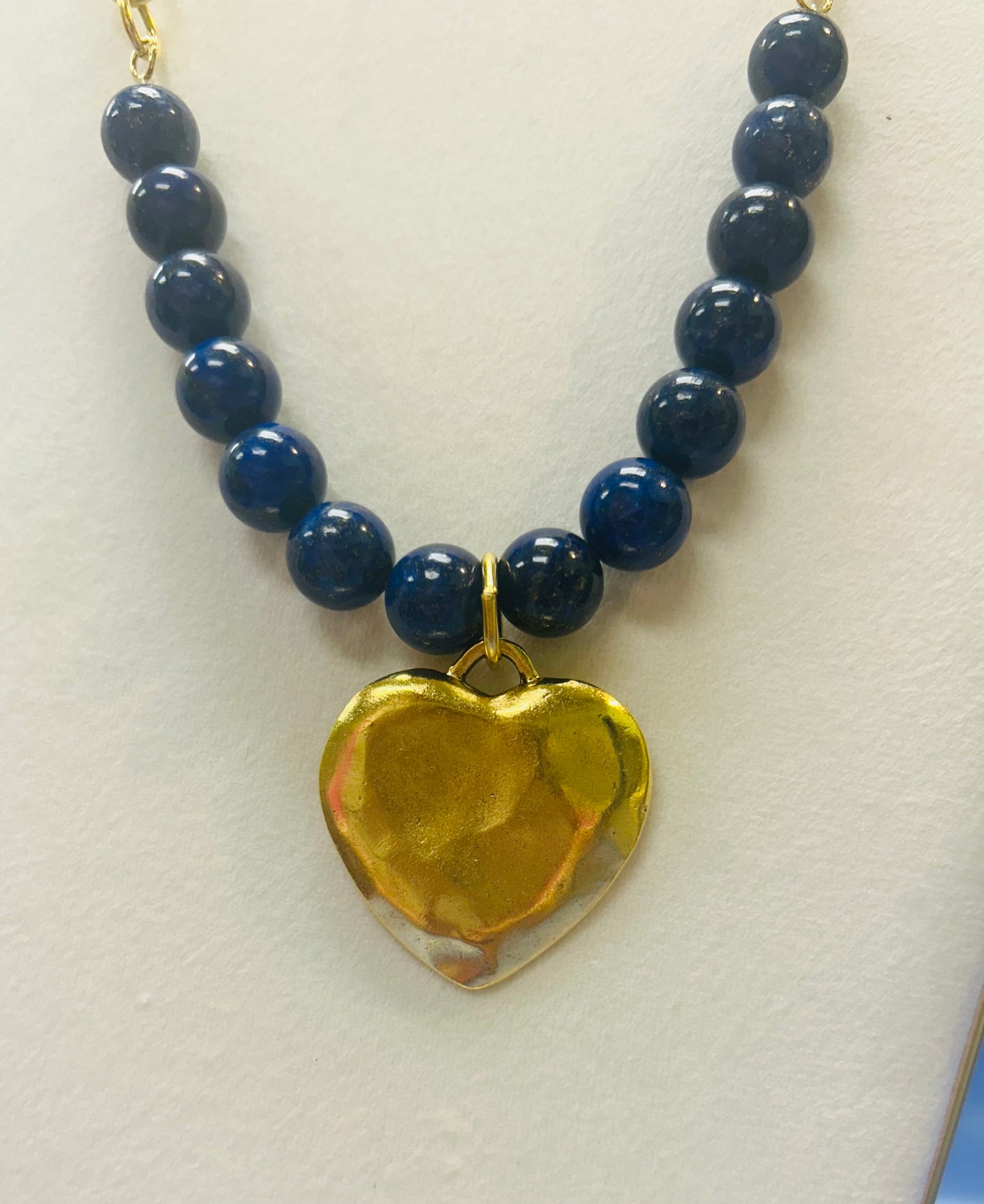 Blue Lapis Stone Heart Necklace