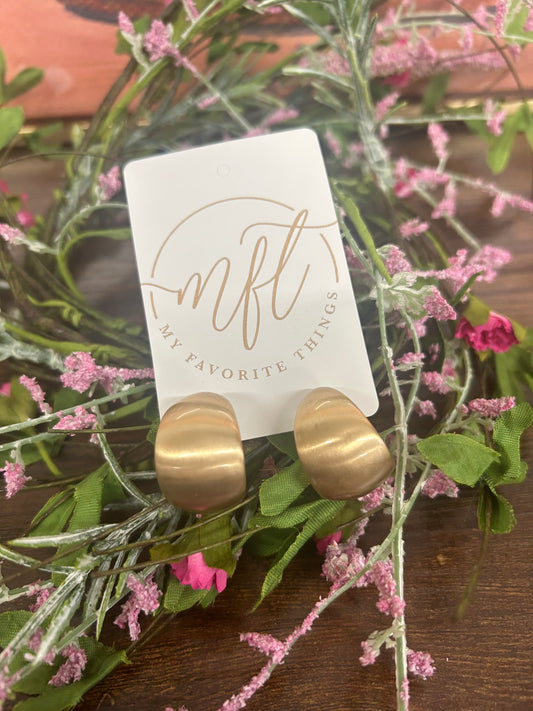 Matte Gold Wide Hoop Earrings