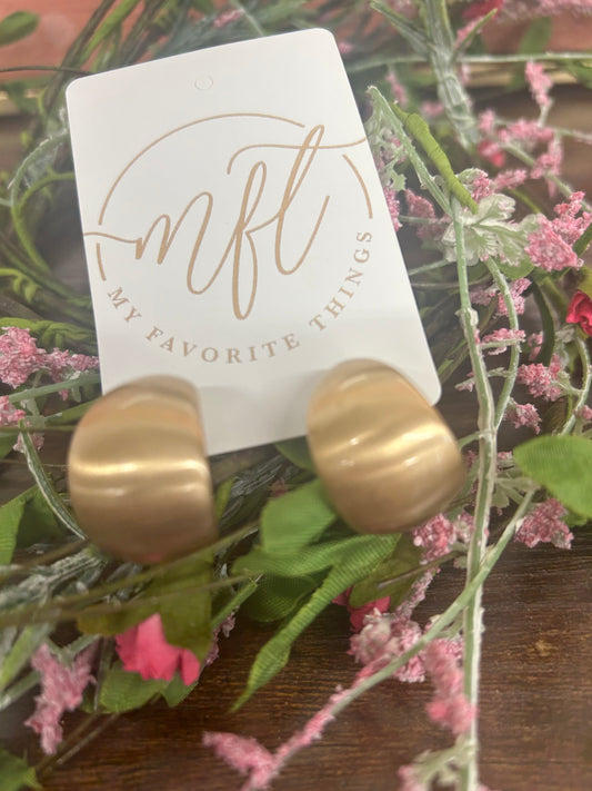 Matte Gold Wide Hoop Earrings