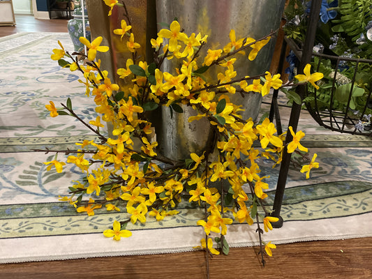 15 inch Yellow Forsythia Candle Ring