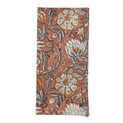 Fall Rust Block Print Napkin