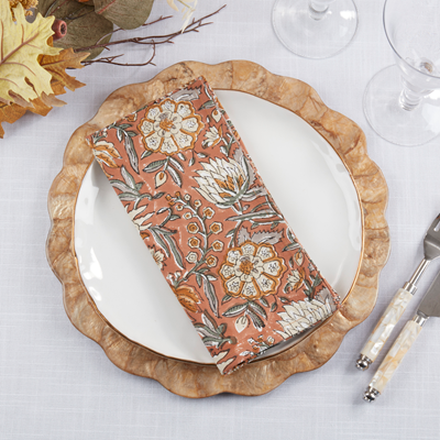 Fall Rust Block Print Napkin
