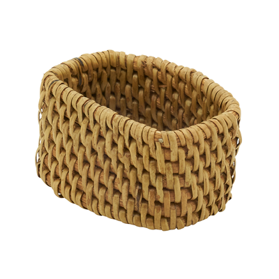 Set of 4 Caramel and Brown Rattan Napkin Rings