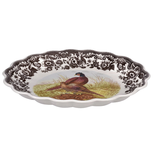Spode Woodland Pheasant Oval Fluted Platter