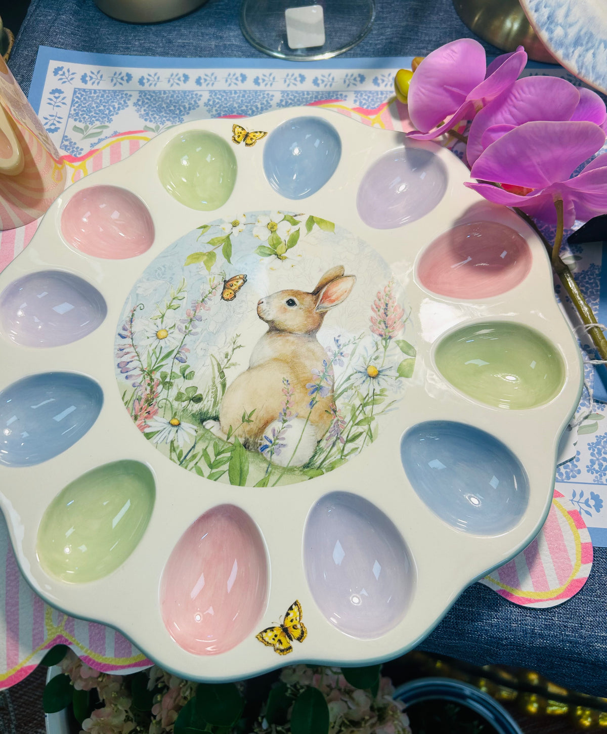 Easter Meadow Round Deviled Egg Plate