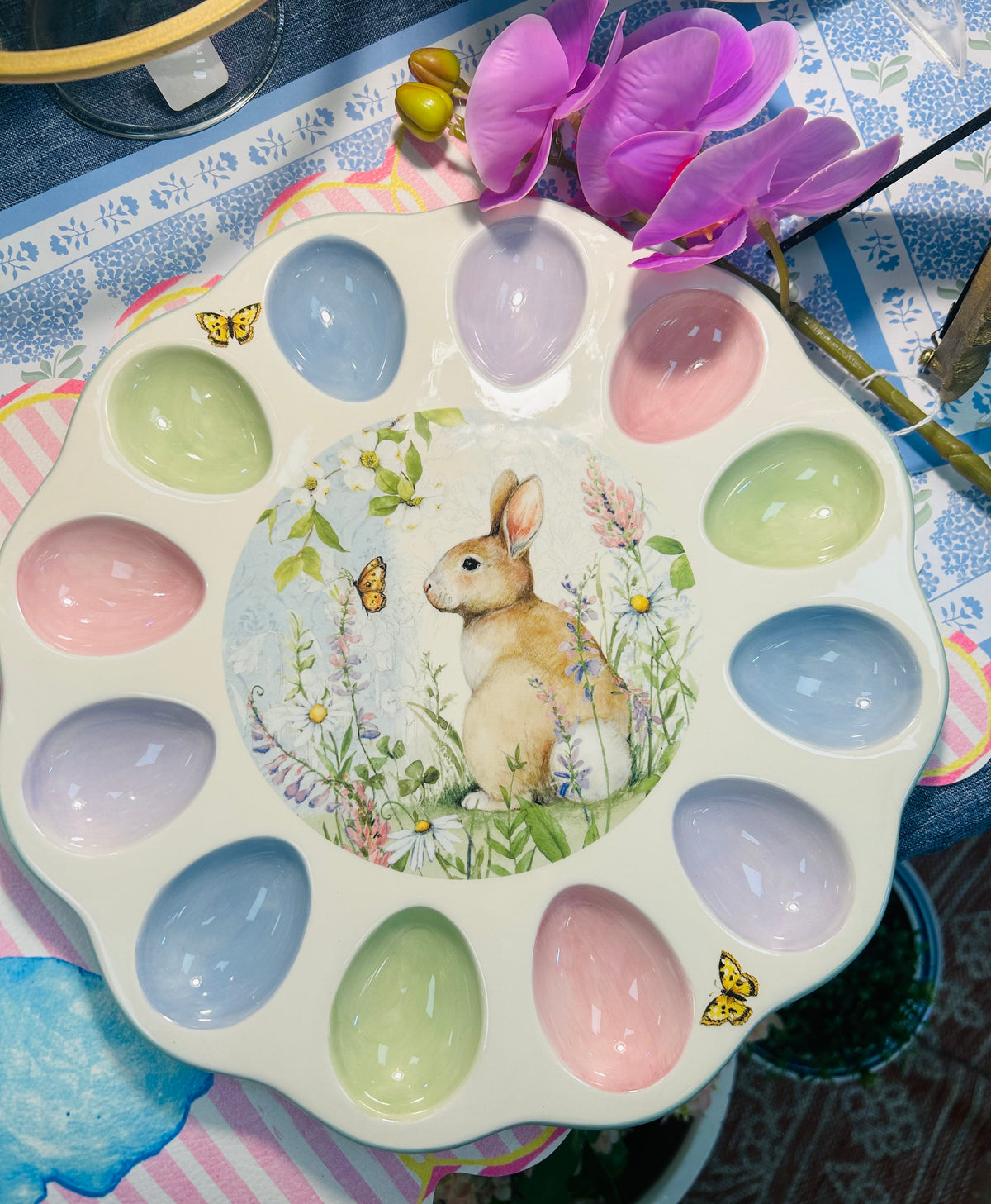 Easter Meadow Round Deviled Egg Plate