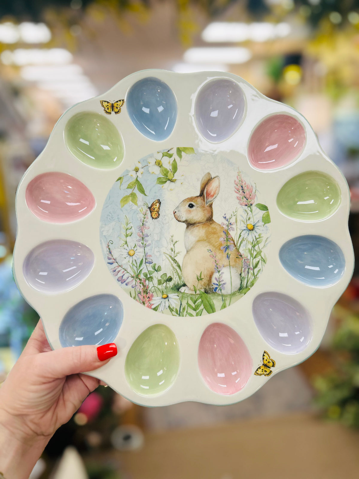 Easter Meadow Round Deviled Egg Plate