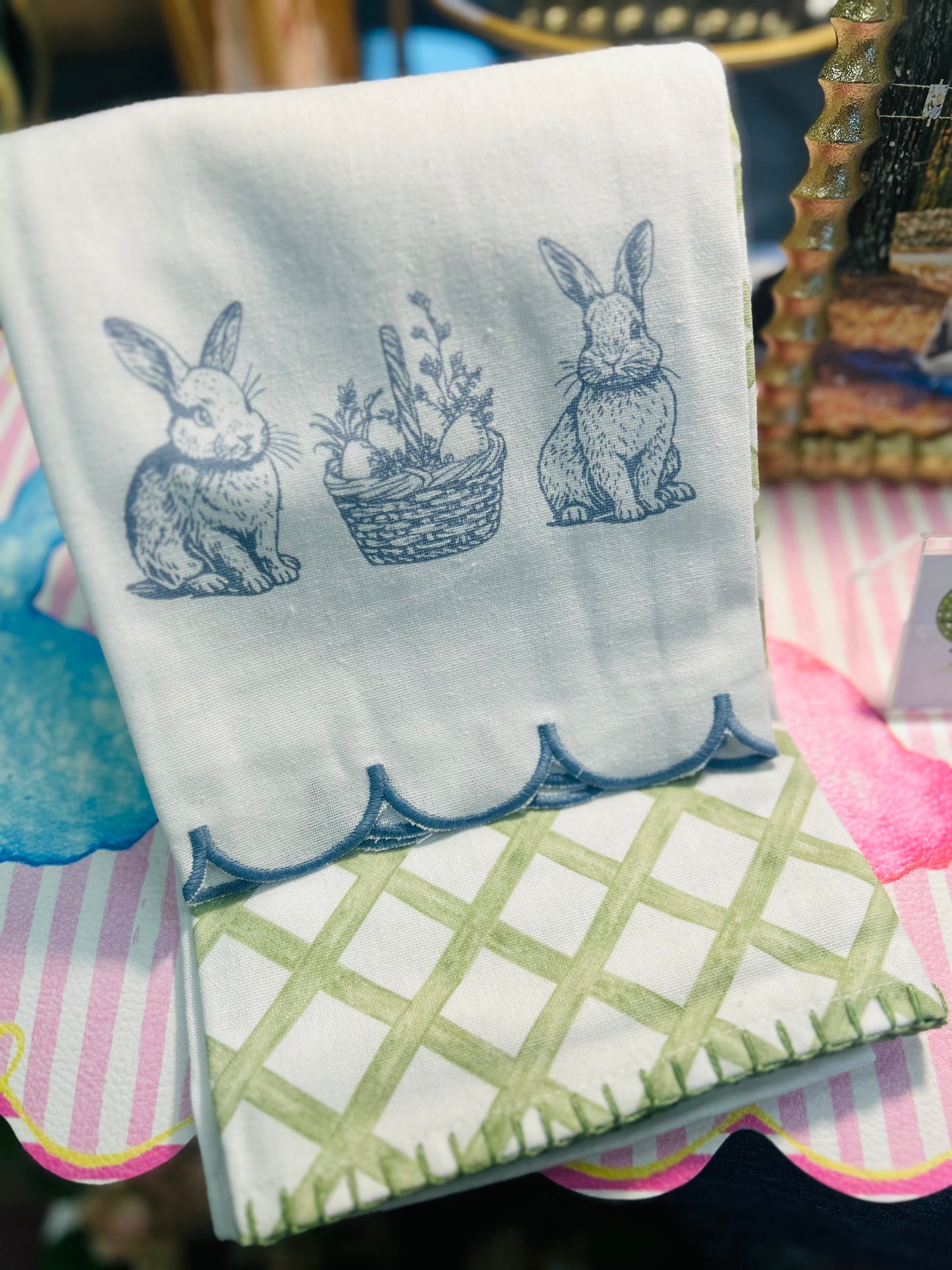 Bunny and Trellis Towel Set