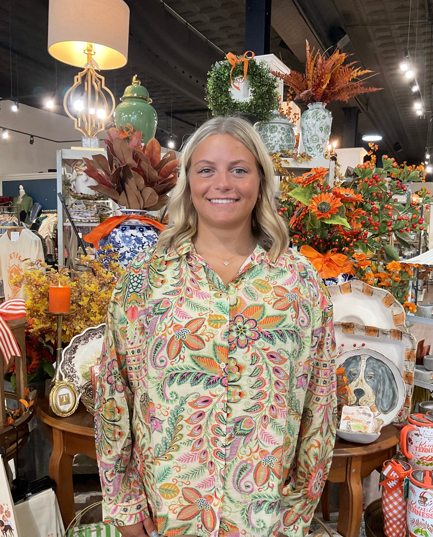Vibrant Beauty Floral Long Sleeve Blouse