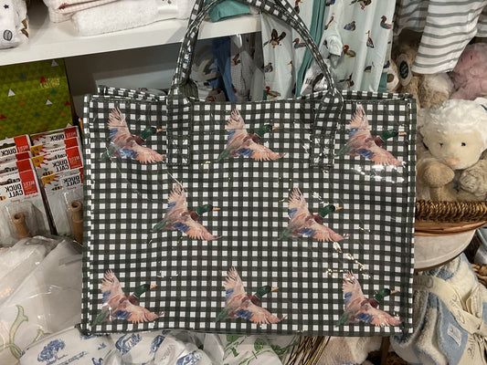 Mallard Green Gingham Vinyl Tote