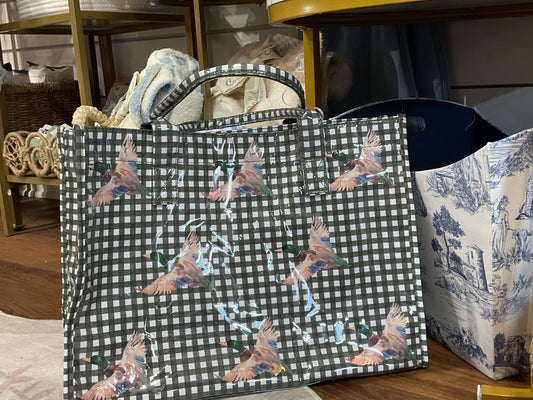 Mallard Green Gingham Vinyl Tote