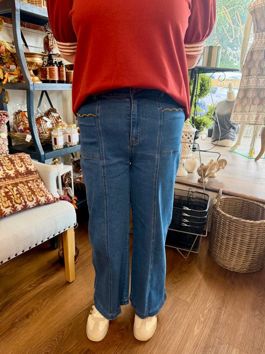 Blue Jean Wide Leg Pants