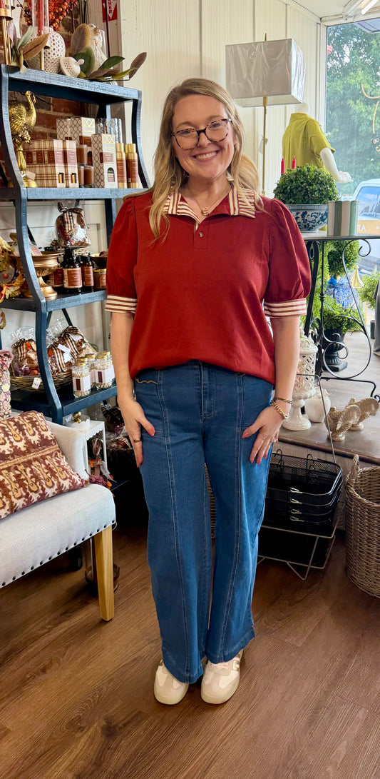 Blue Jean Wide Leg Pants