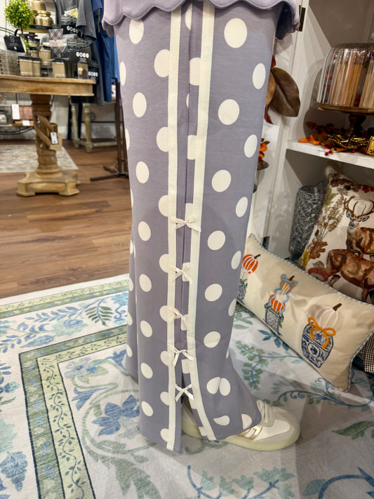 Simply Southern Grey Polka Dot Drawstring Pants
