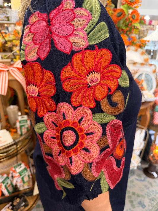 Floral Beauty Denim Mini Dress