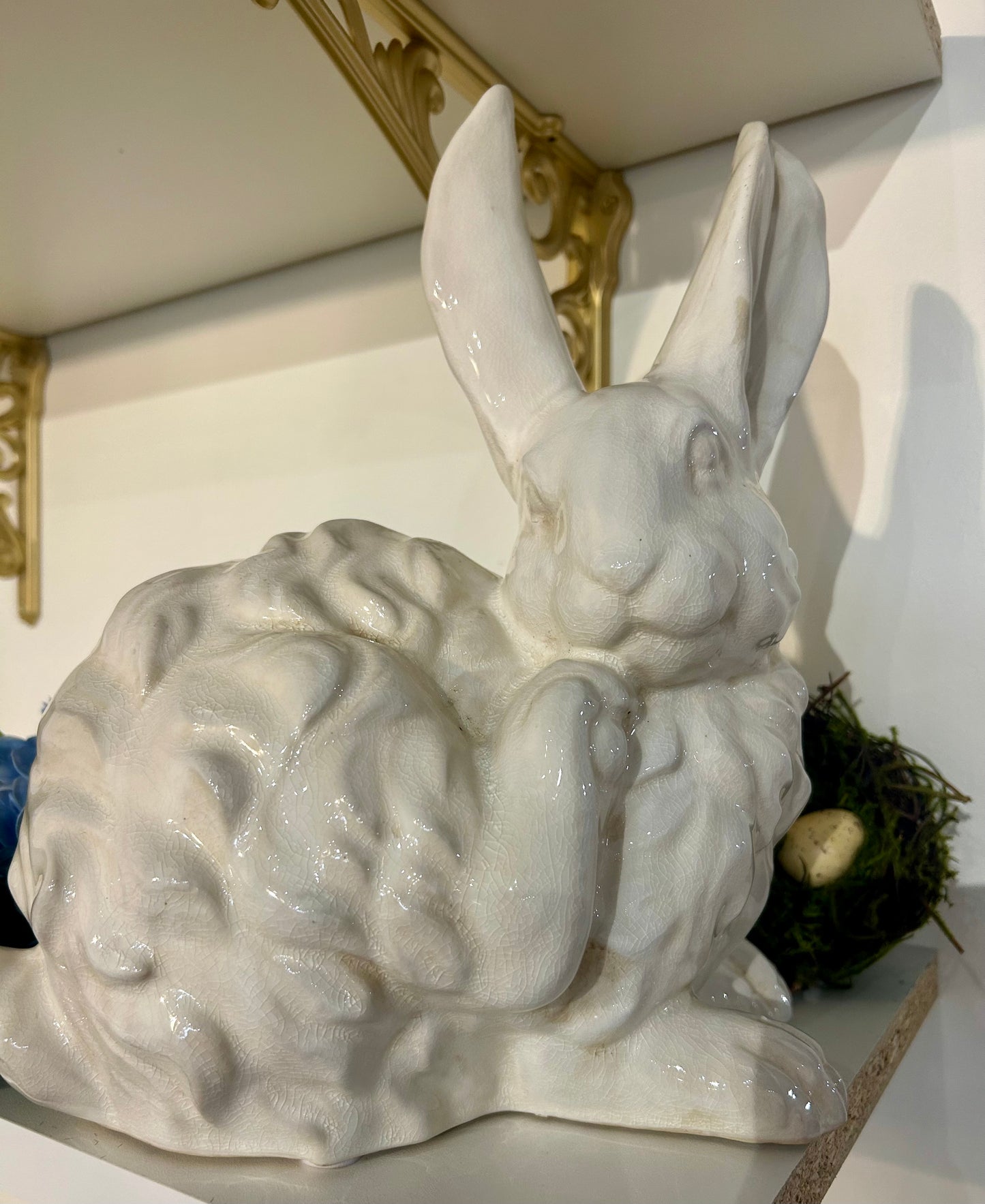 White Glazed Terracotta Bunny