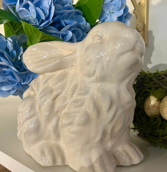 White Glazed Terracota Bunny