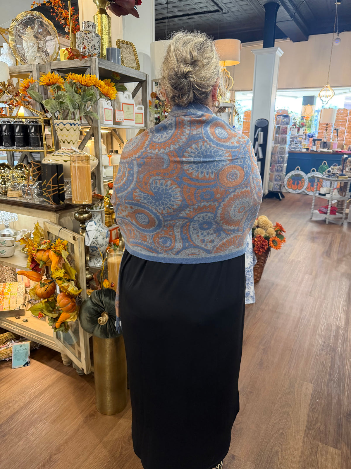 Blue Paisley Dots Scarf