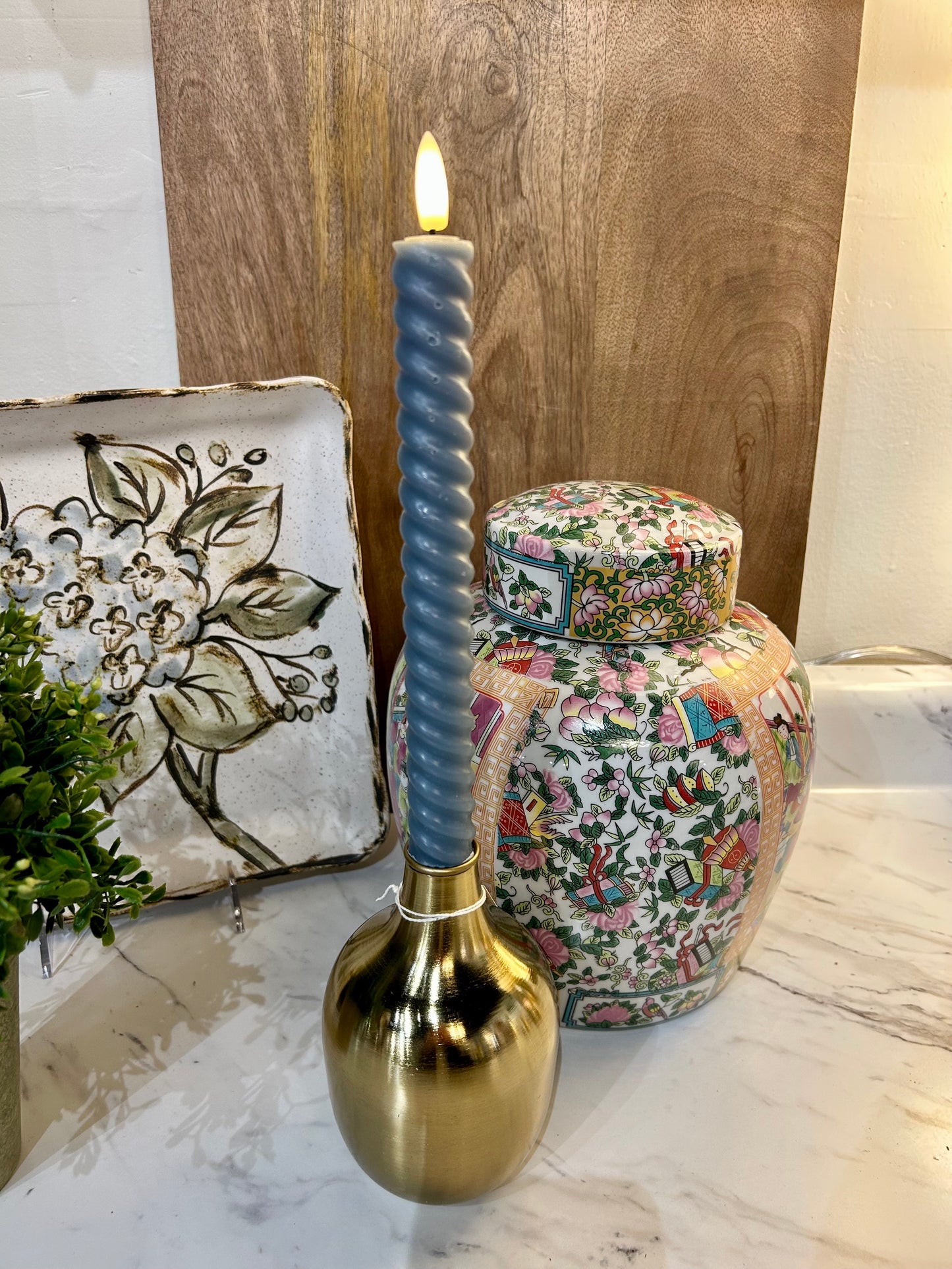 Antique Gold Vase Taper Candleholders