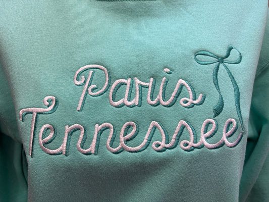 Paris, Tennessee Aqua Sweatshirt