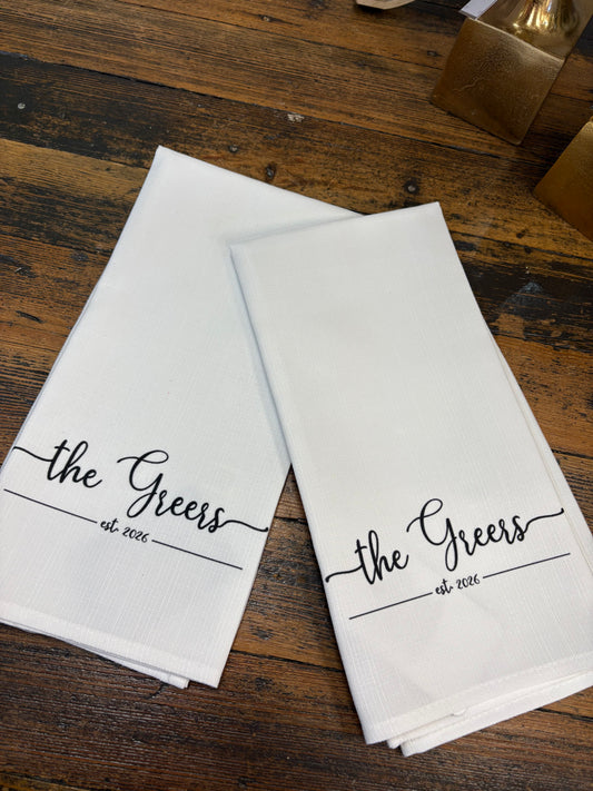 Little Birdie Personalized Tea Towel - Greer