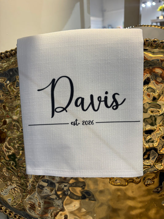 Personalized Tea Towel - Davis