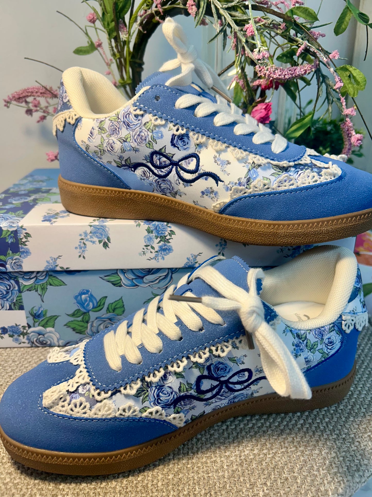 Simply Southern Blue Bow Sneaker