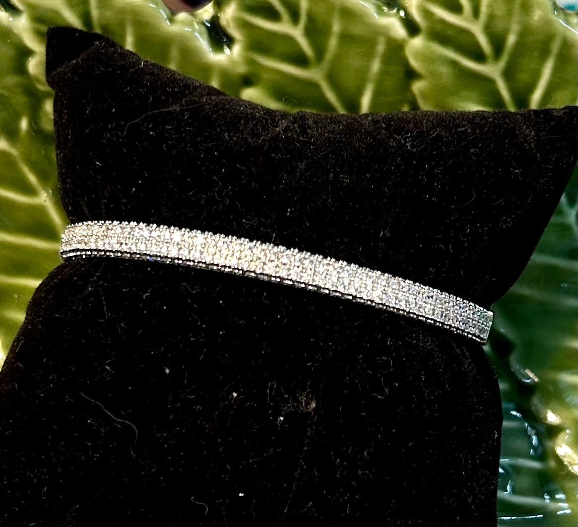 Silver Rhinestone Lilly Bracelet