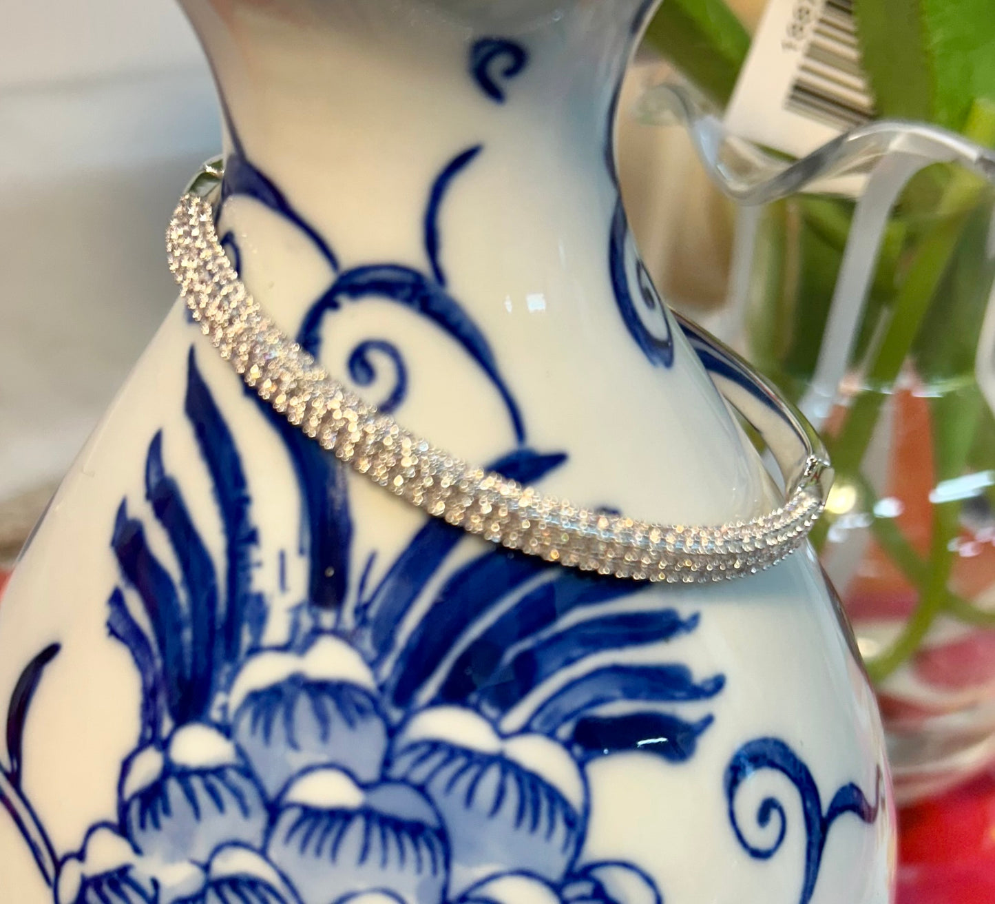 Silver Rhinestone Lilly Bracelet