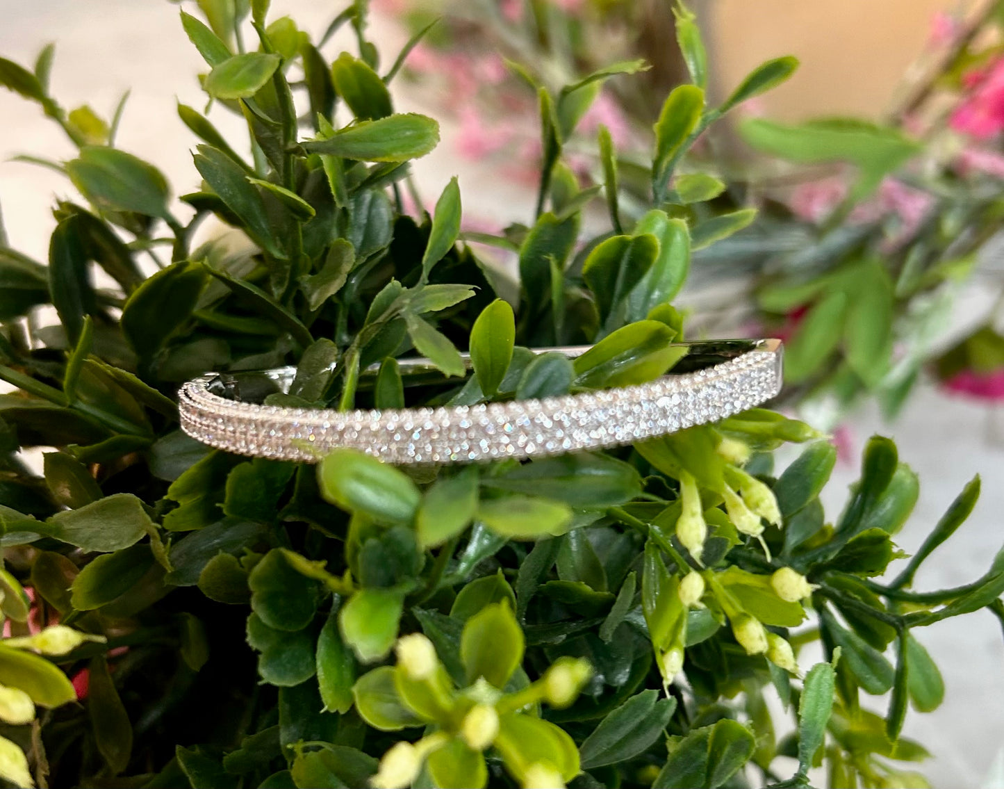 Silver Rhinestone Lilly Bracelet