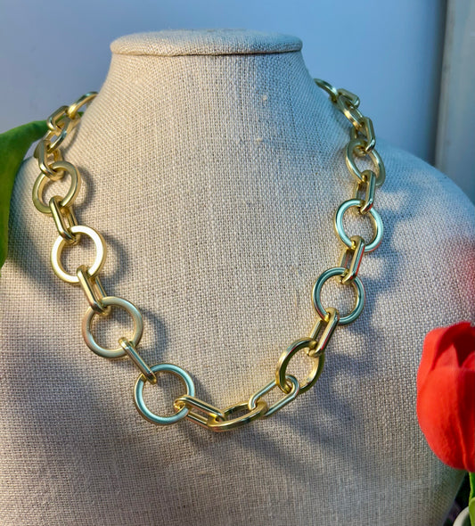 14k Gold Overlay Stevie Necklace