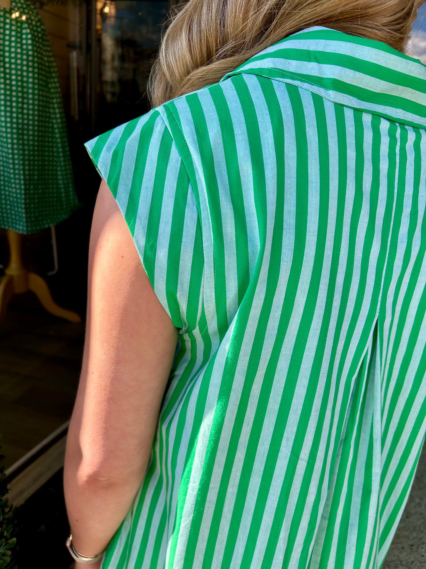 Green Stripe Midi Dress