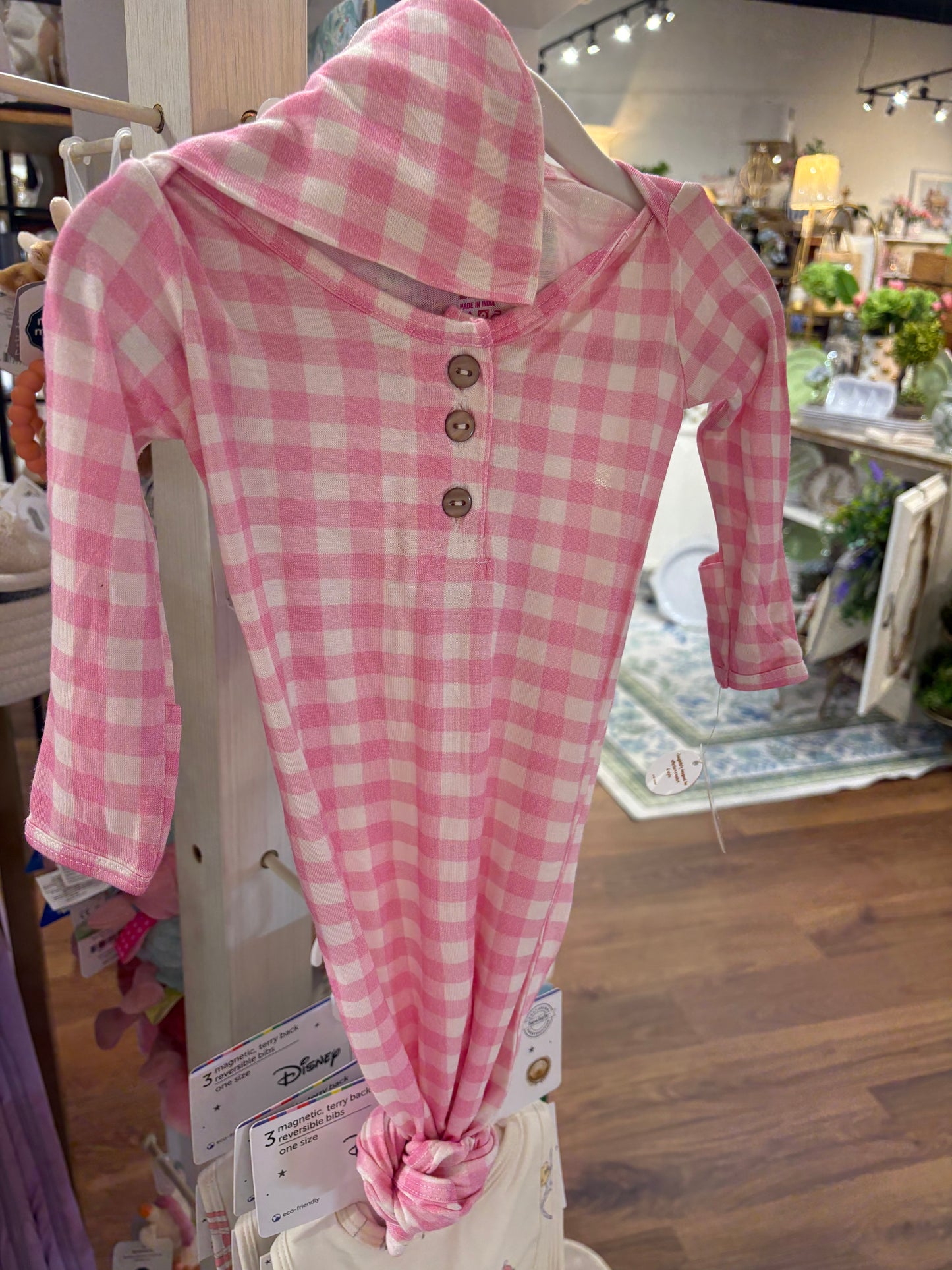 Strawberry Picnic Bamboo Newborn Gown and Beanie Set