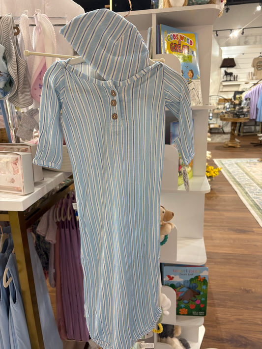 Oxford Breeze Bamboo Newborn  Gown and Beanie Set