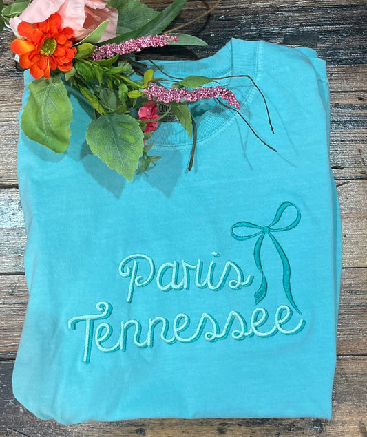 Paris, Tennessee Bow Embroidered Tee