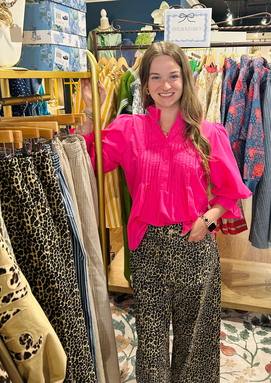Leopard Pants w/Wide Leg