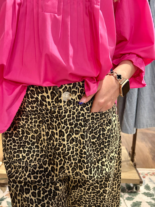 Leopard Pants w/Wide Leg