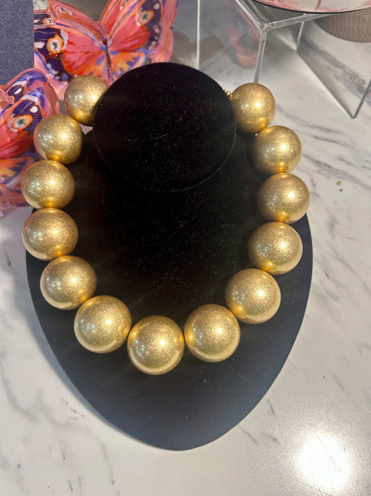 Extra Large Gold Beaded Necklace