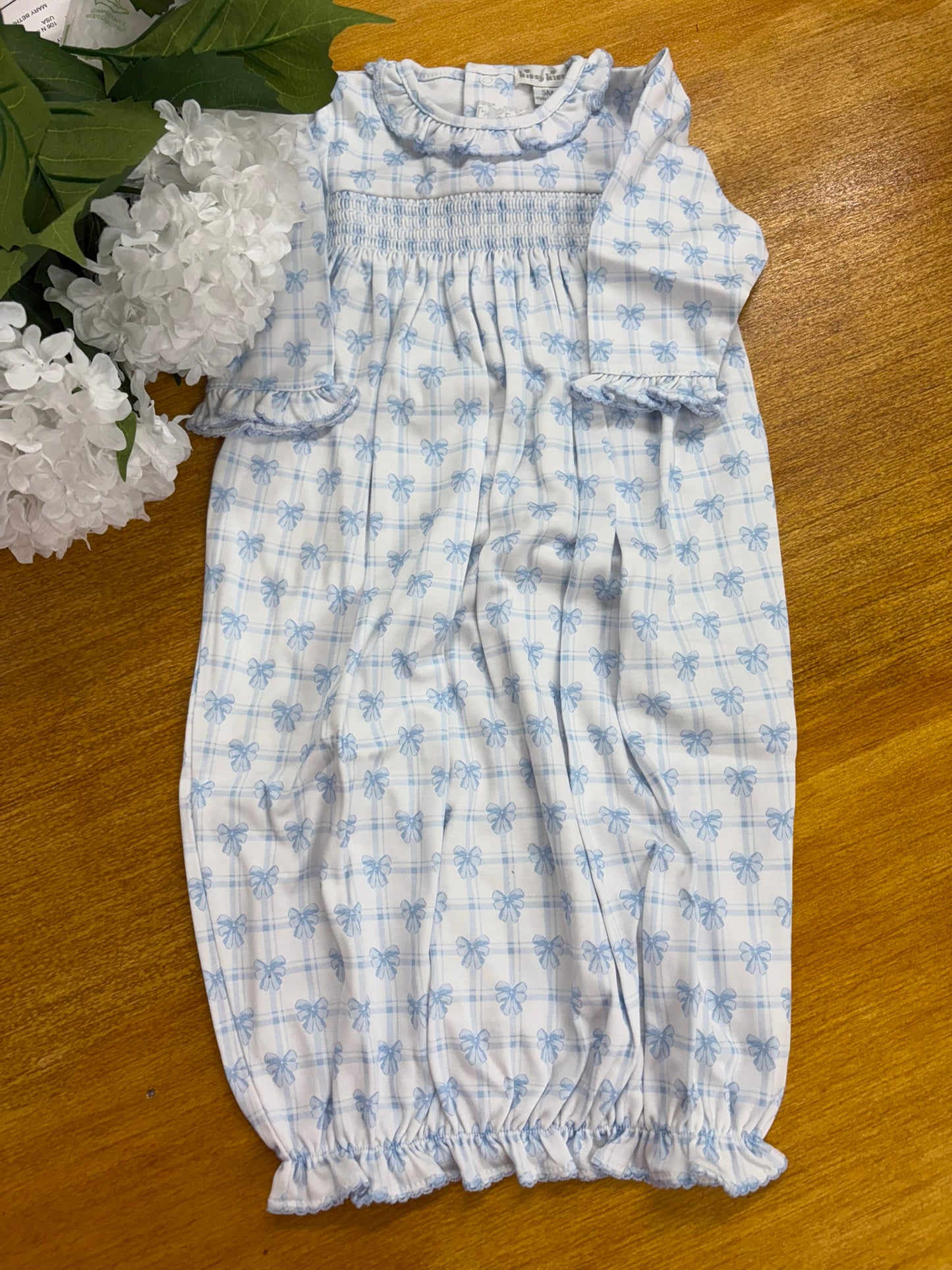 Windowpane Bows Blue Sleep Sack