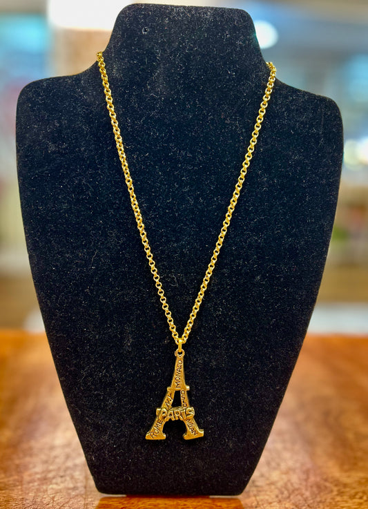 22K Gold Plated Necklace with Eiffel Tower Pendant