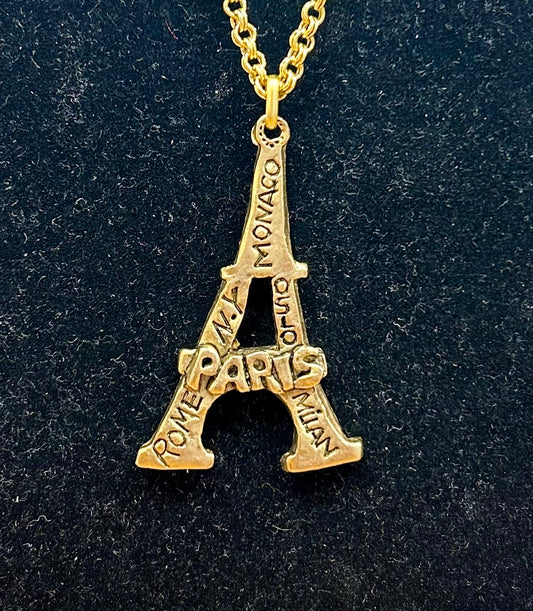 22K Gold Plated Necklace with Eiffel Tower Pendant