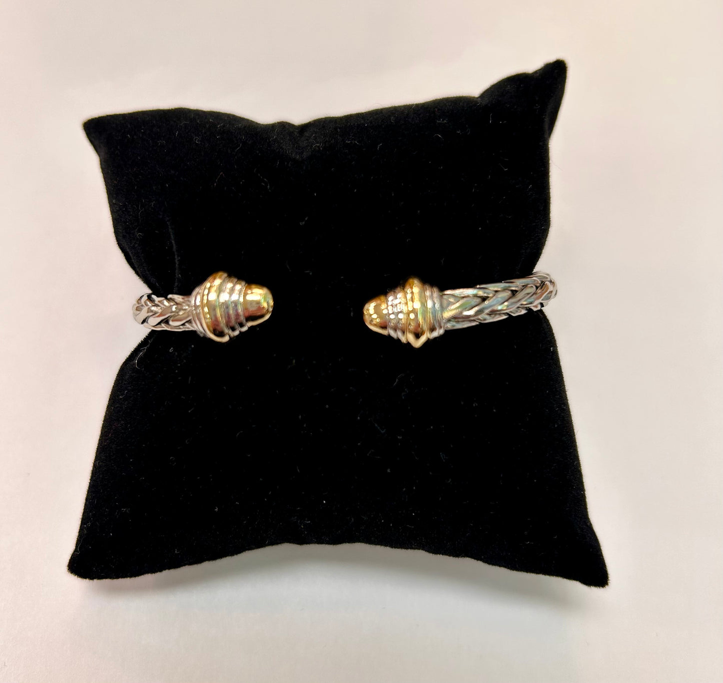 Two-tone Rhodium Braided Bracelet