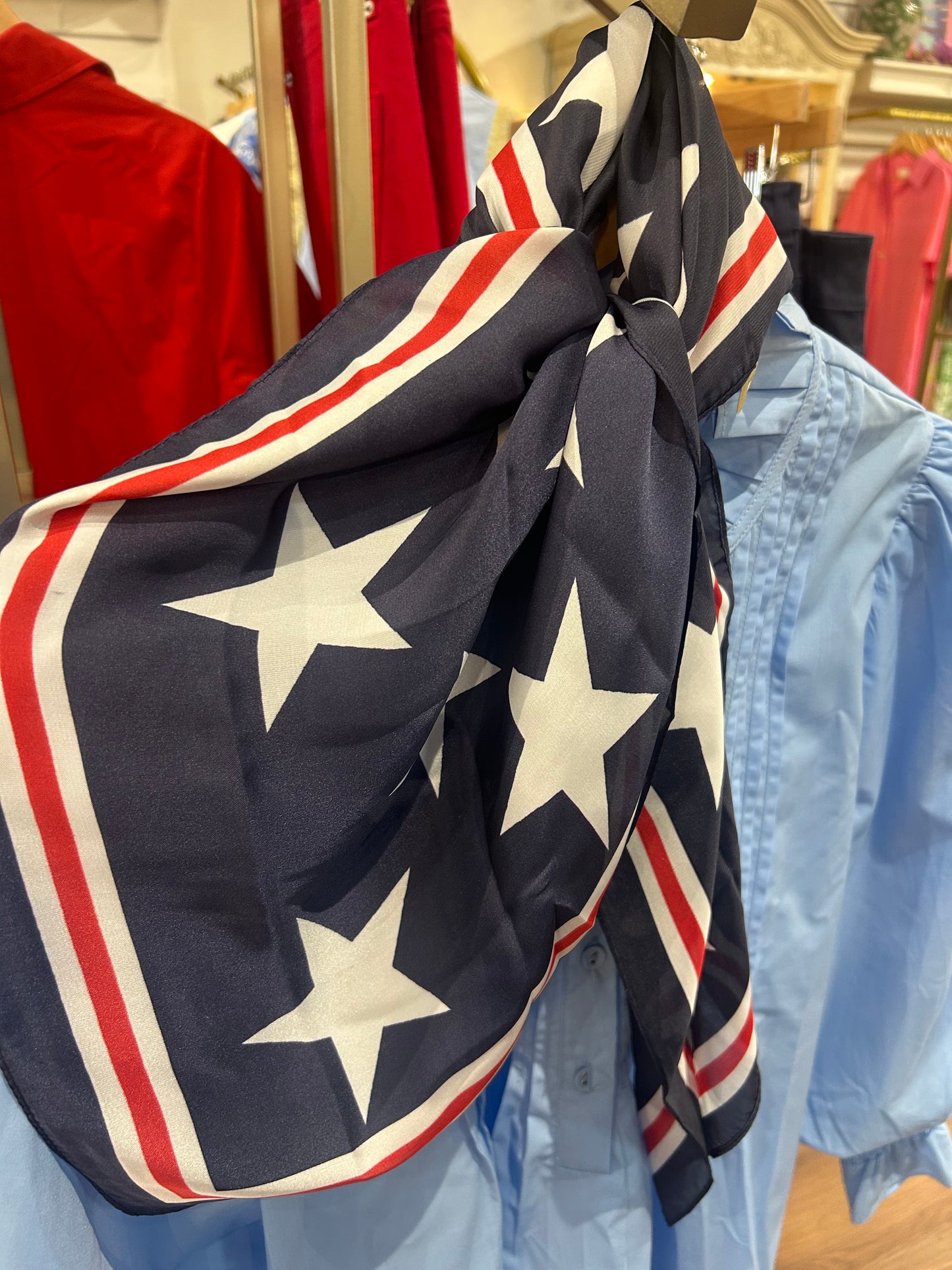 Blue Scarf with Stars