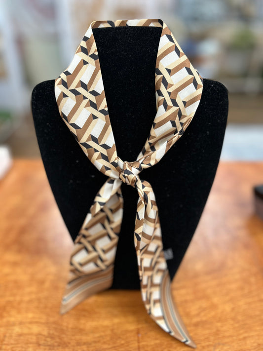 Tan and Black Neck Tie Scarf