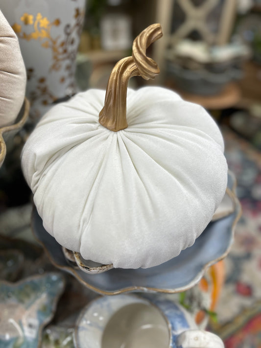 10 inch Velvet Pumpkin Twist Stem