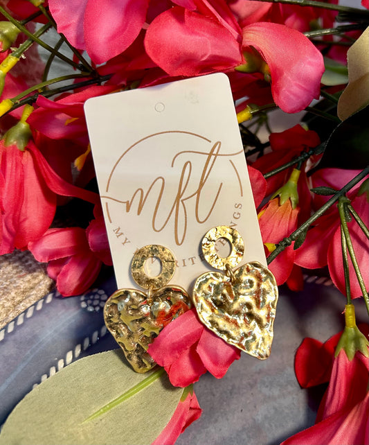 Heartfelt Golden Earrings
