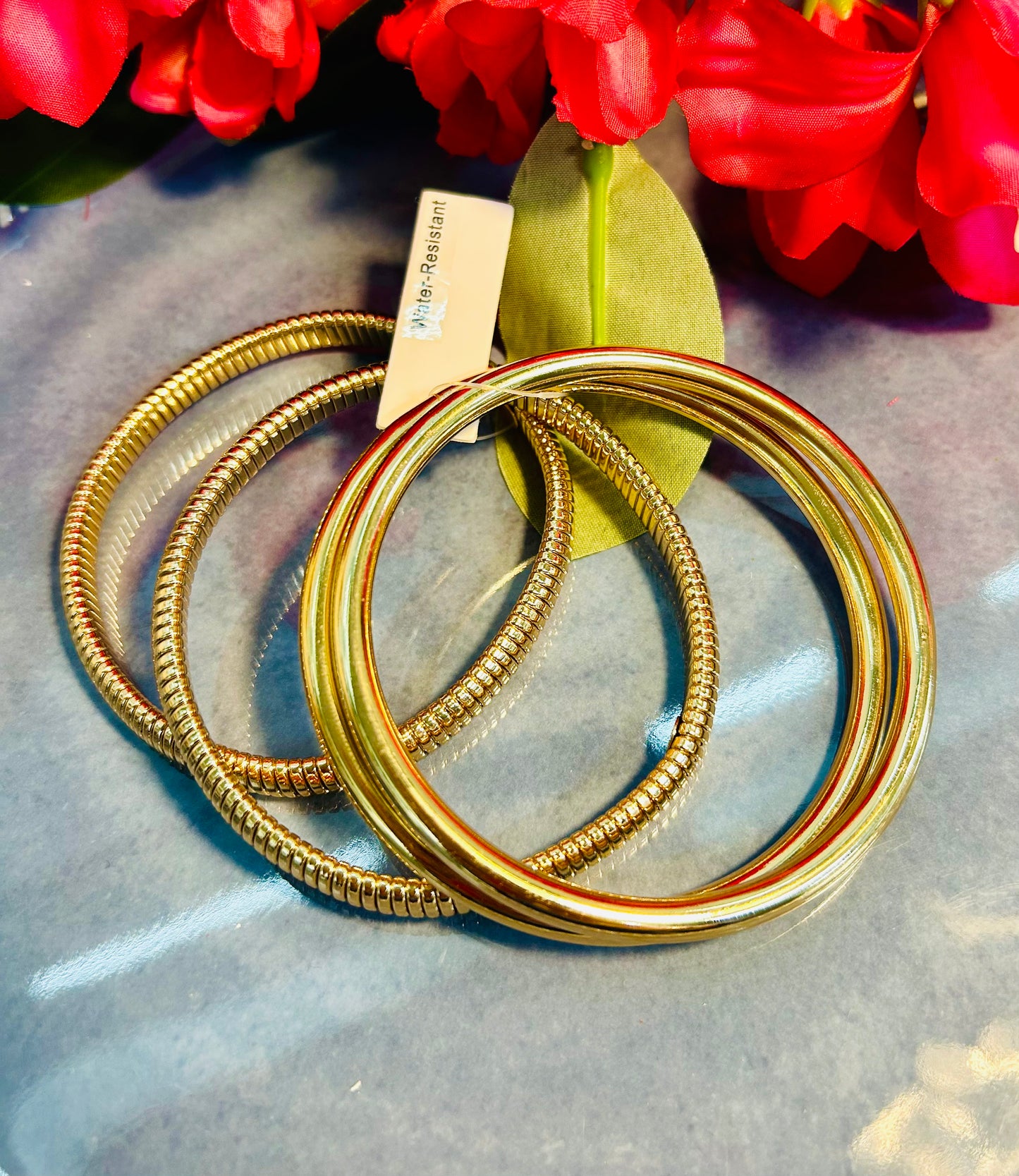 Gold Bella Bangle Bracelet Set